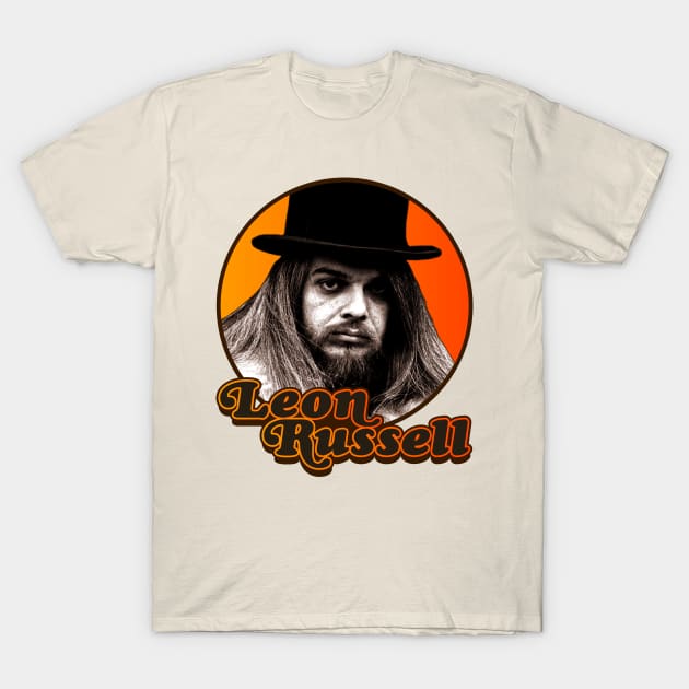 Leon Russell ))(( Retro Country Folk Legend T-Shirt by darklordpug